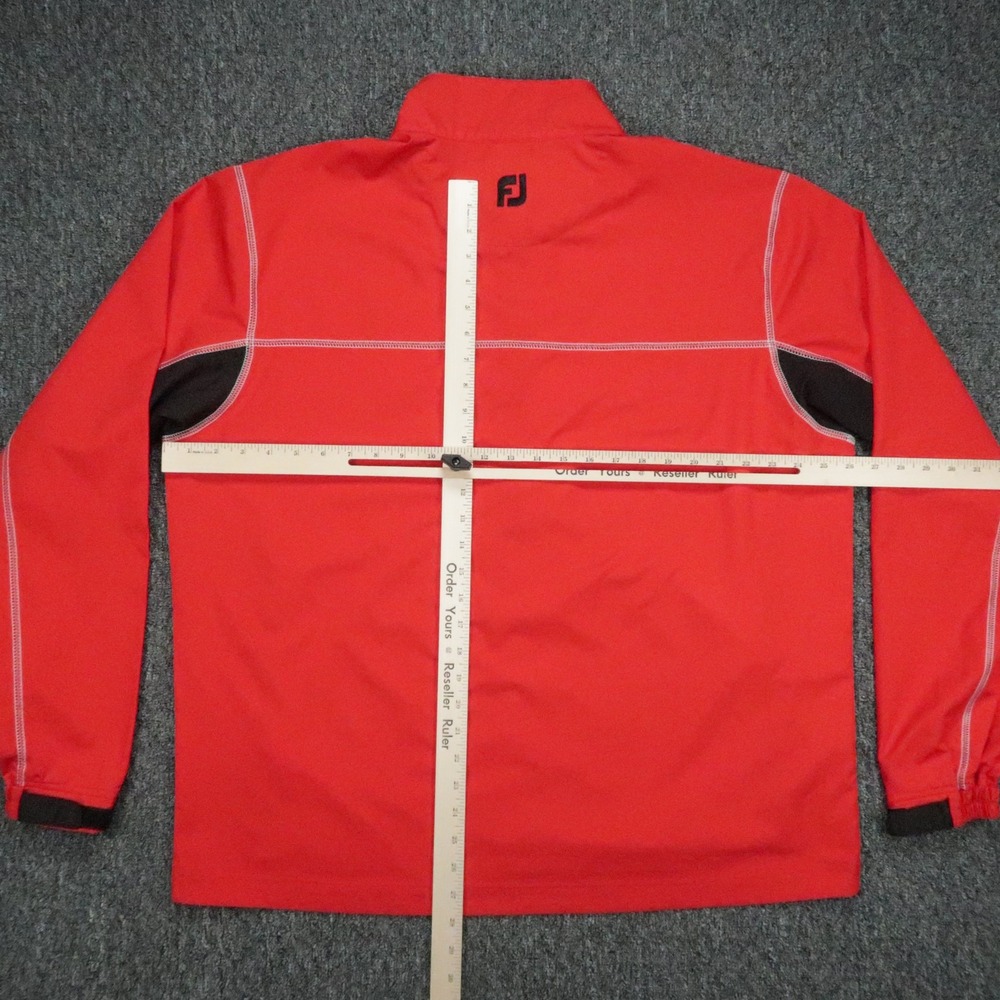 FootJoy Pullover Men XL Red Windshirt Half Zip Pockets Athletic Golf Windbreaker - Picture 8 of 11